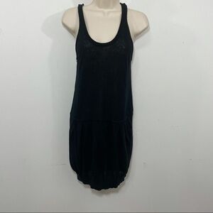 BCBGmaxazria Linen tank dress mini sweater lightweight black pockets Small